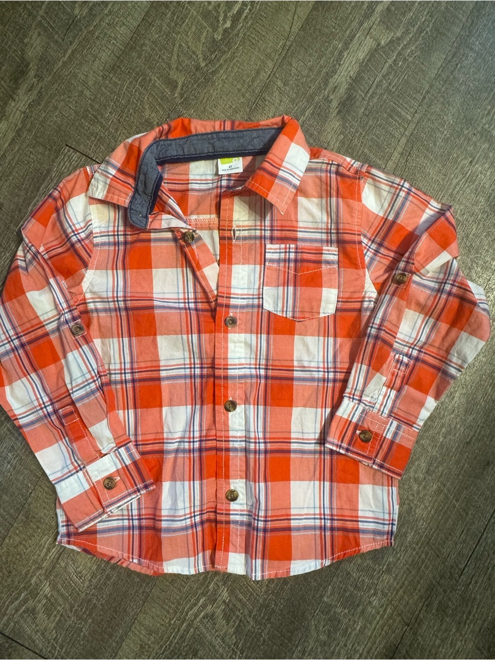 Crazy 8 Orange Plaid Button-Down Shirt